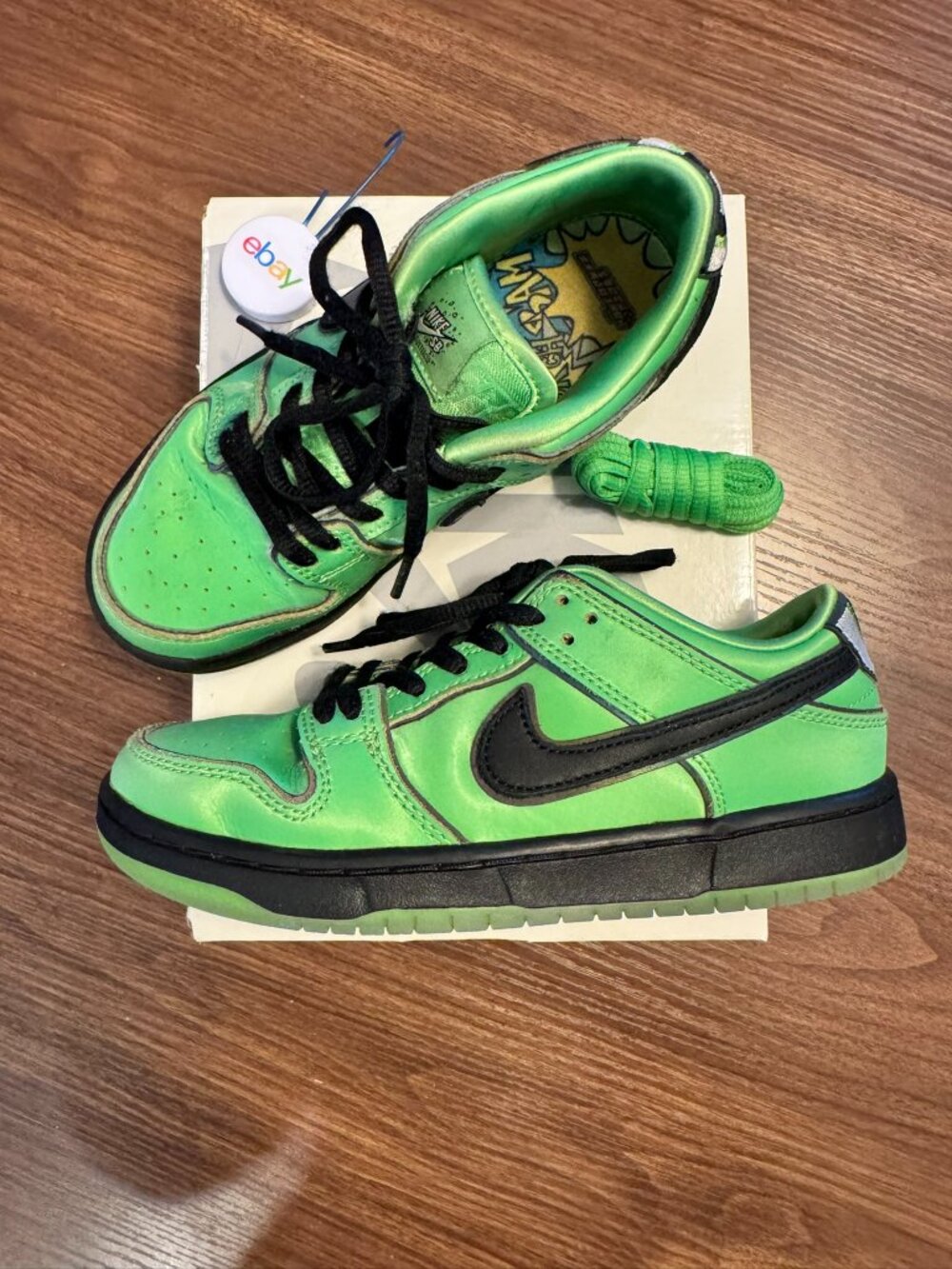 Nike SB Dunk Low x Powerpuff Girls Buttercup Mean Green FZ8832-300 Authentic 1Y
